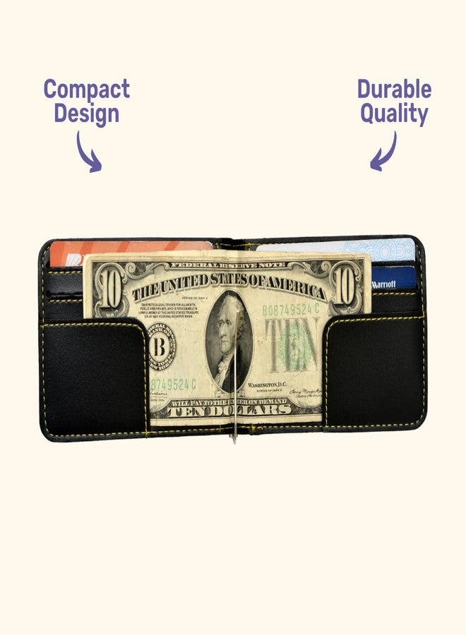 Your Gift Studio : Personalized Vegan Leather Money Clip | Classy Money Clip Wallet | Unisex | Read Bullet Points Before Buying (Black) - Image 2